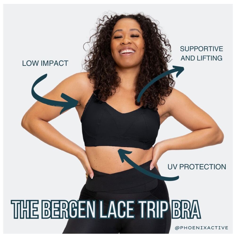 Phoenix Active Bergen Lace Trim Bra  | Low Impact Sports Bra
